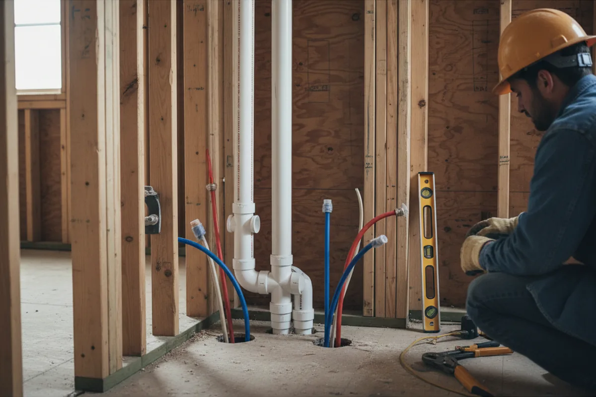 Drain and supply rough-in during Drain Cleaning in Nesbit